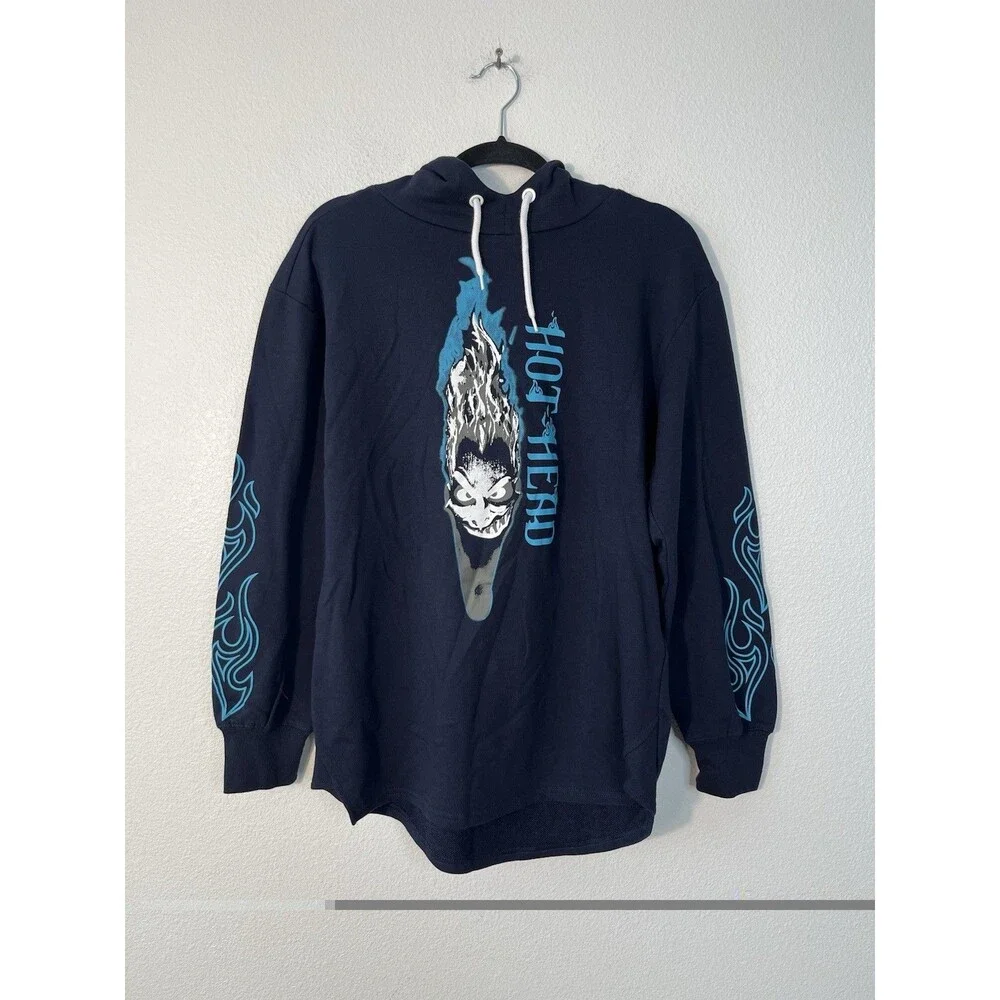 Disney Parks Hoodie Hercules Hades Hot Head Pullover Sweatshirt Small Flames